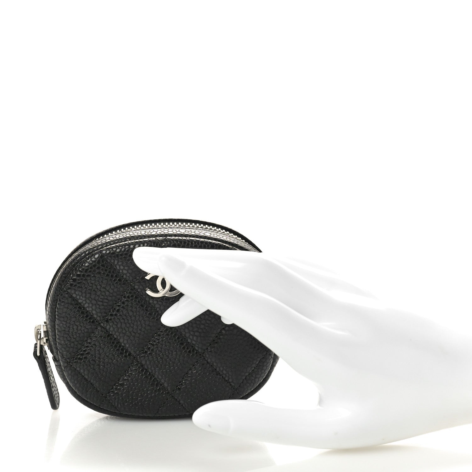 Chanel Caviar Quilted Zip Around Classic Coin Purse Black 2 of 8