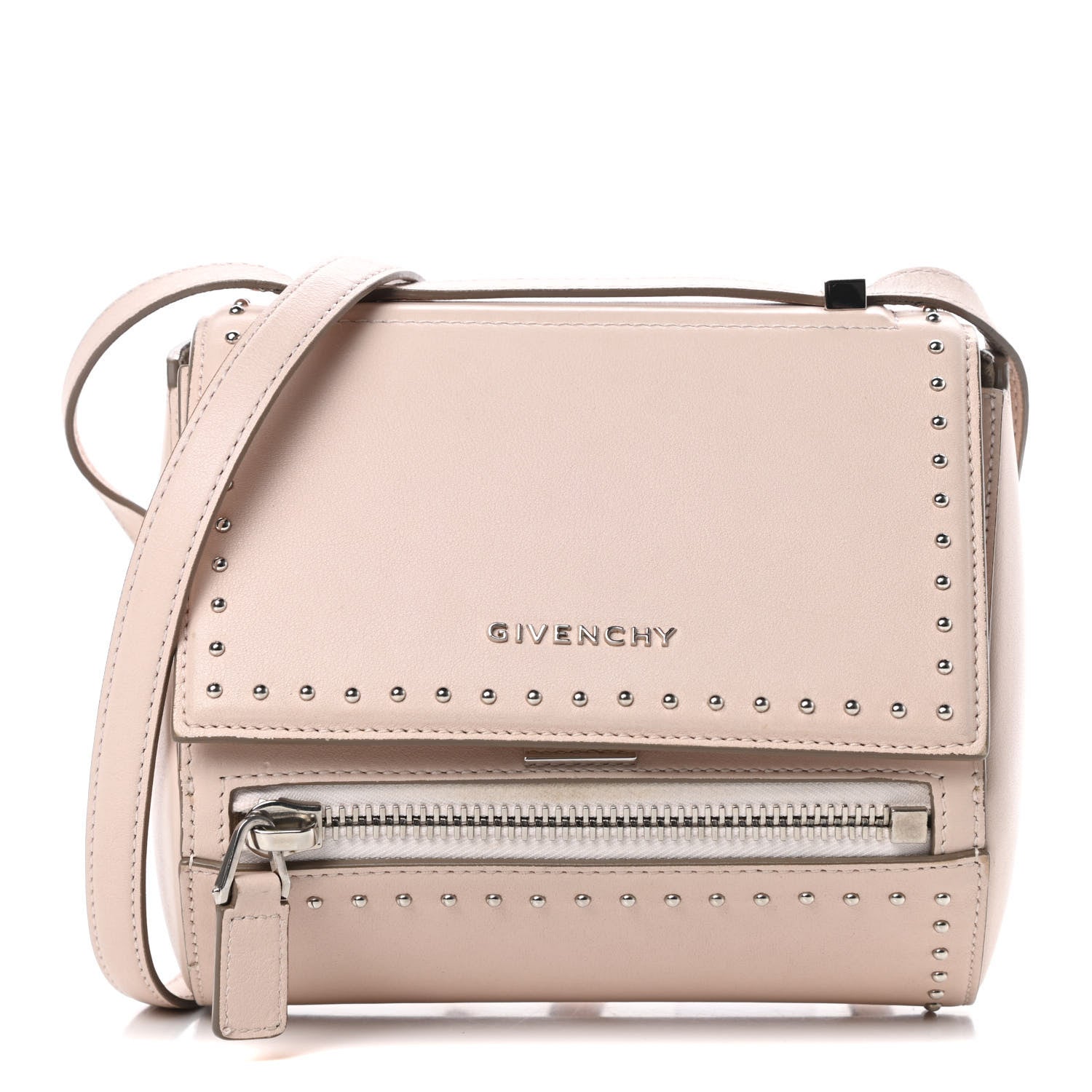 Givenchy Calfskin Studded Mini Pandora Box Crossbody Bag Nude Pink 1 of 14