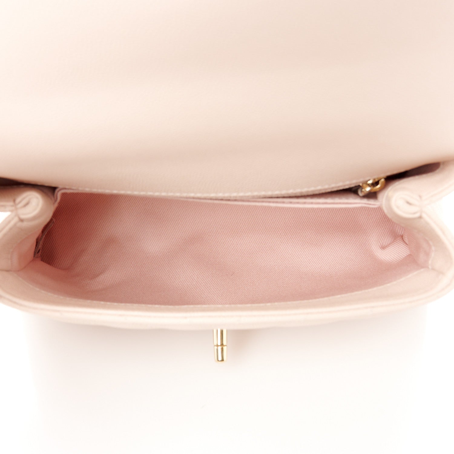 Chanel Caviar Lizard Embossed Chevron Quilted Mini Coco Handle Flap Light Pink 5 of 12