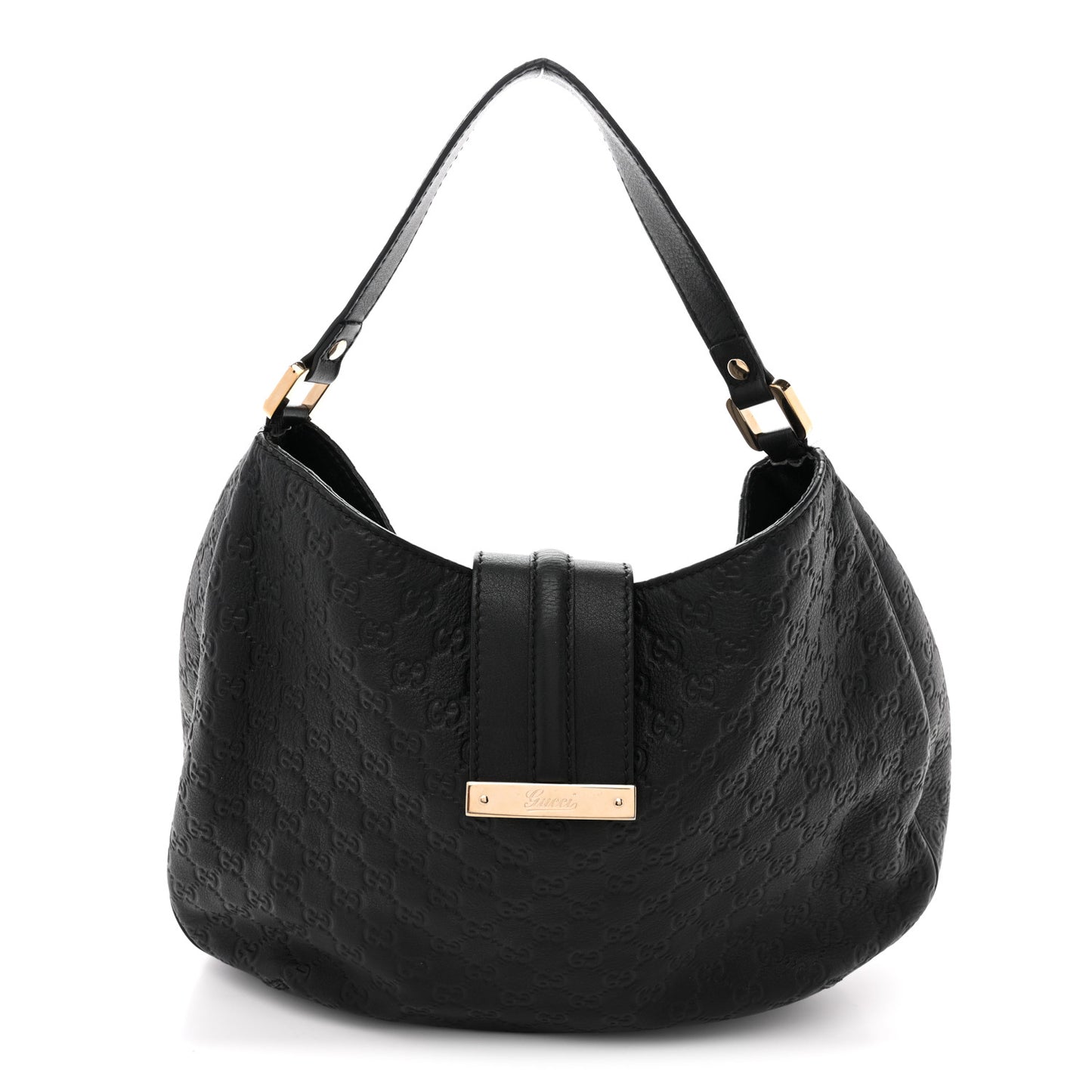 Guccissima Large New Ladies Web Hobo Black Black