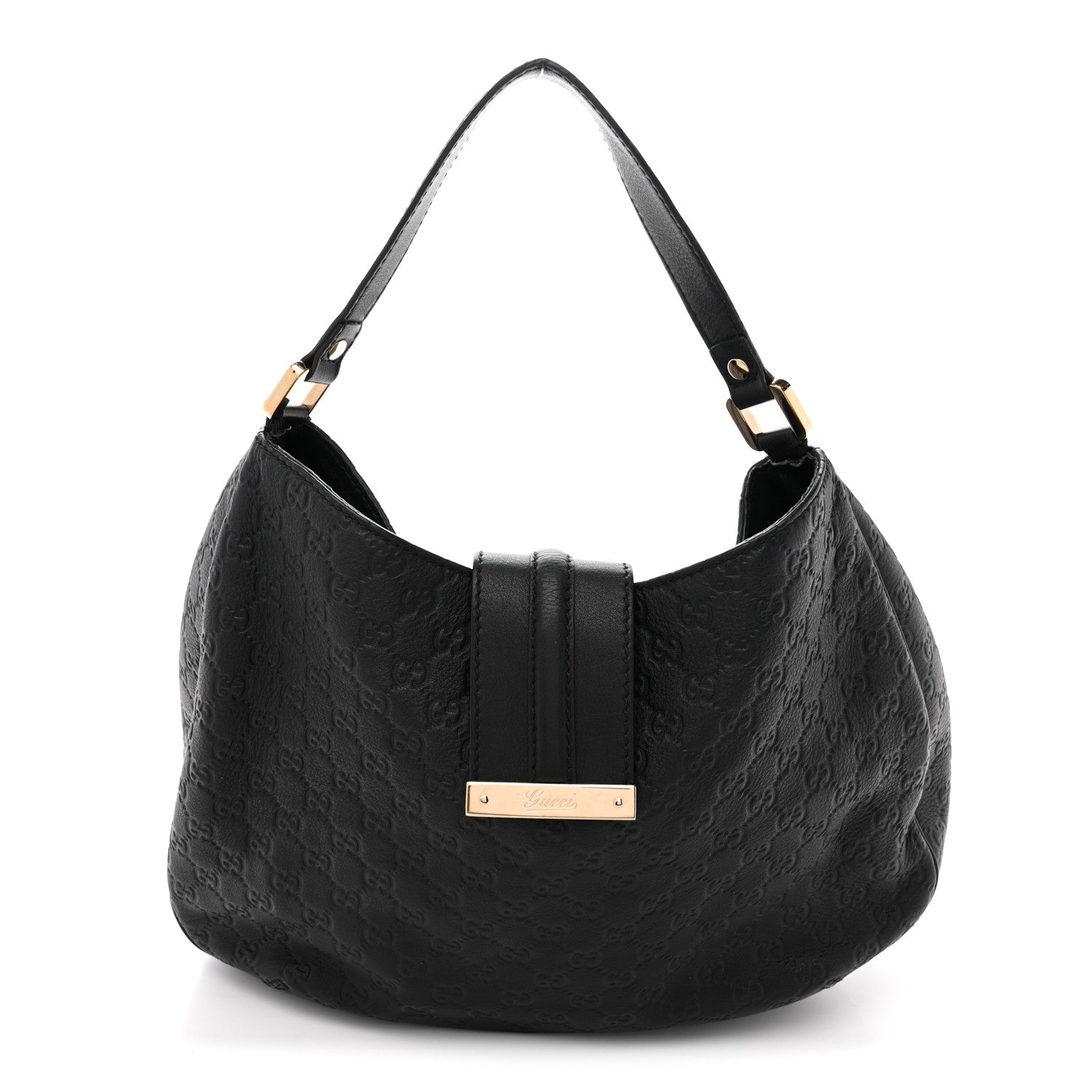 Gucci Guccissima Large New Ladies Web Hobo Black Black 1 of 14