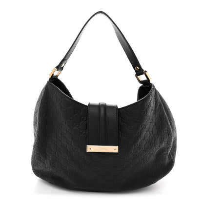 Gucci Guccissima Large New Ladies Web Hobo Black Black 1 of 14