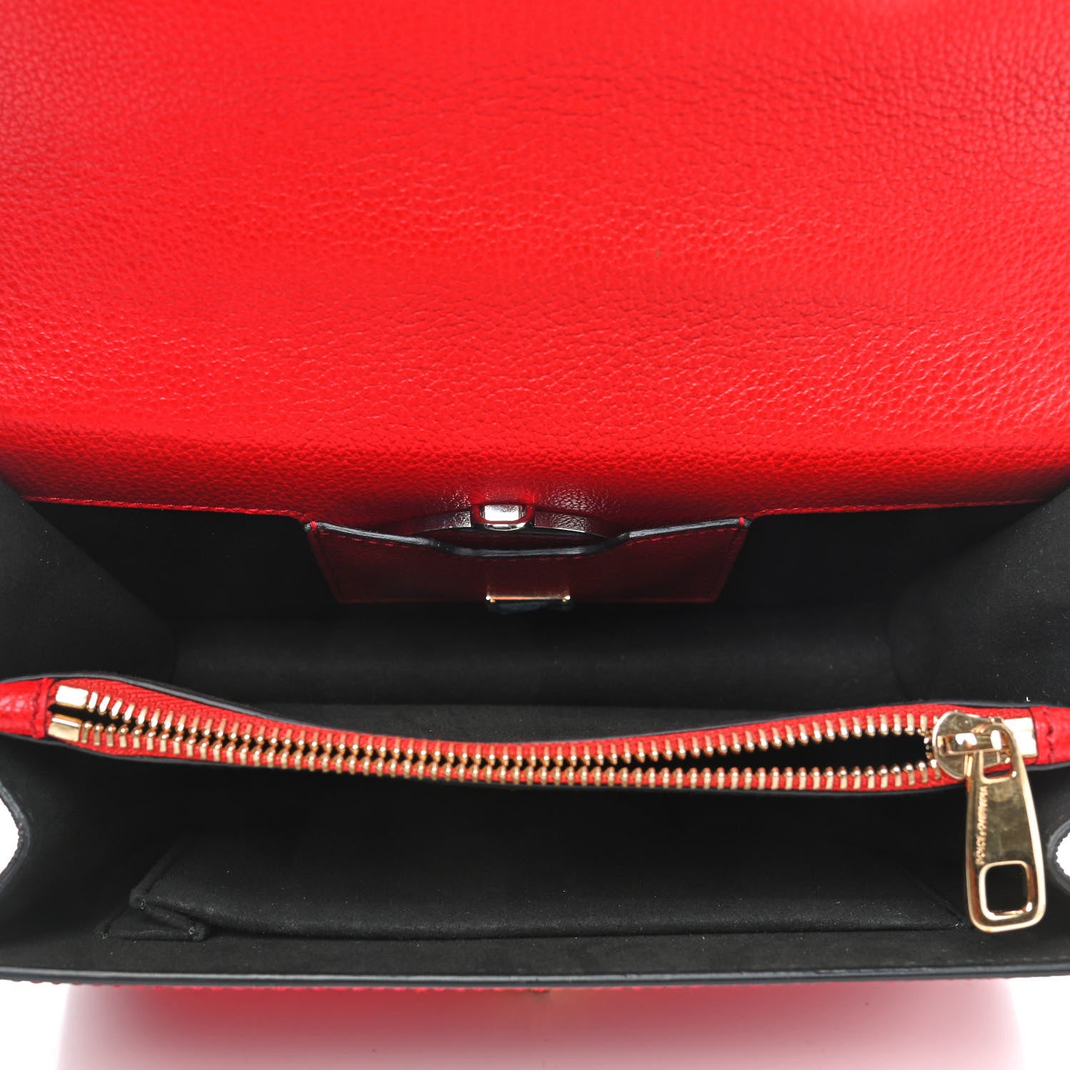 Dolce & Gabbana Grained Calfskin Rosalia Shoulder Bag Red 4 of 4