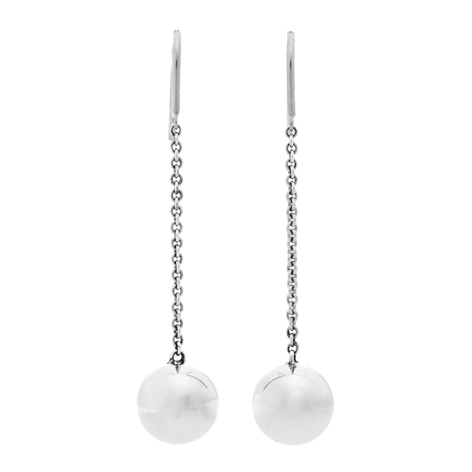 Tiffany Sterling Silver 10mm HardWear Ball Drop Earrings 1 of 4