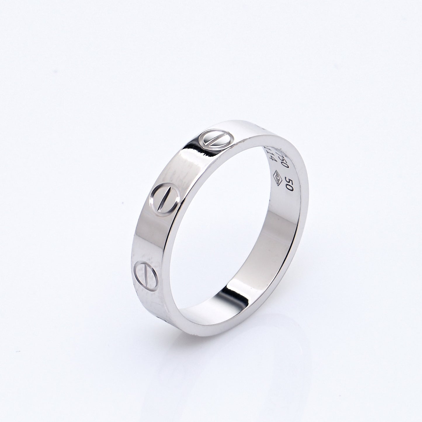 18K White Gold 3.5mm LOVE Wedding Band Ring 50 5.25