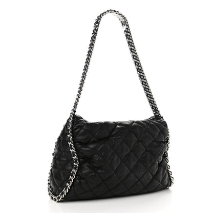 Chanel Washed Lambskin Chain Around Hobo Black 3 of 10