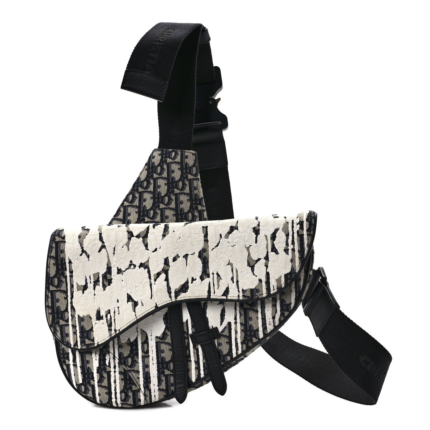 Christian Dior X Raymon Pettibon Oblique Mens Saddle Bag Blue White 1 of 8