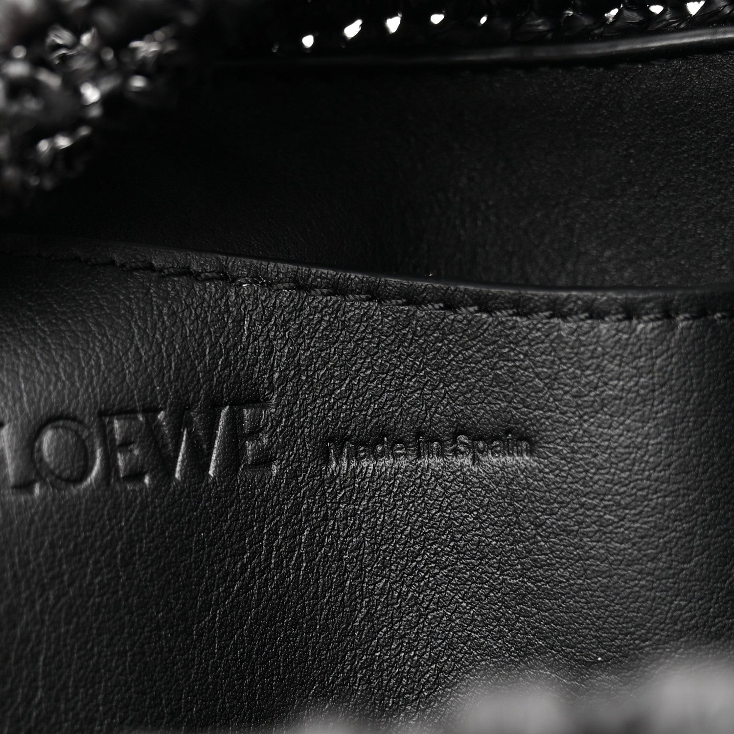 Loewe Raffia Donut Chain Medium Ola Shoulder Bag Black 6 of 10