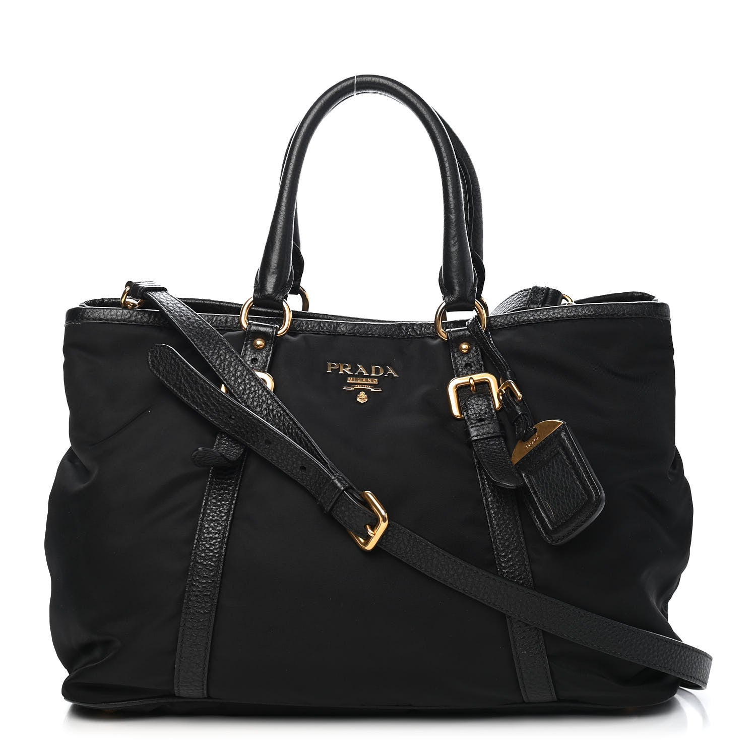 Prada Tessuto Nylon Saffiano Tote Black 1 of 8