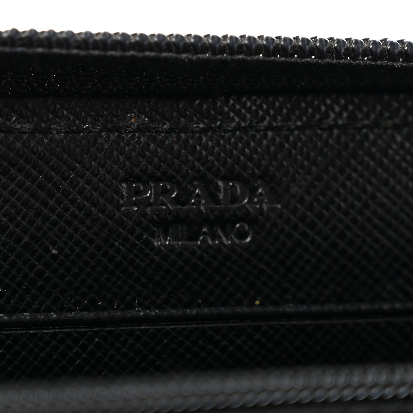 Saffiano Triangle Zip Around Wallet Black