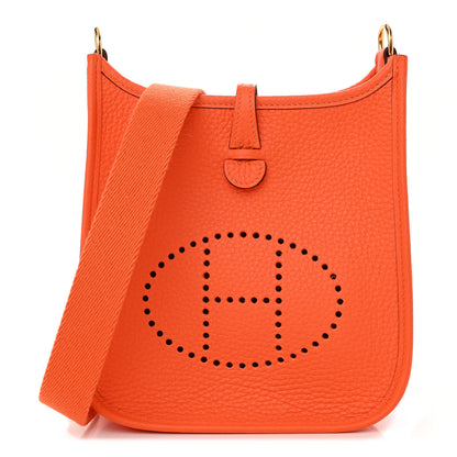 Hermes Taurillon Clemence Evelyne TPM Orange 1 of 11