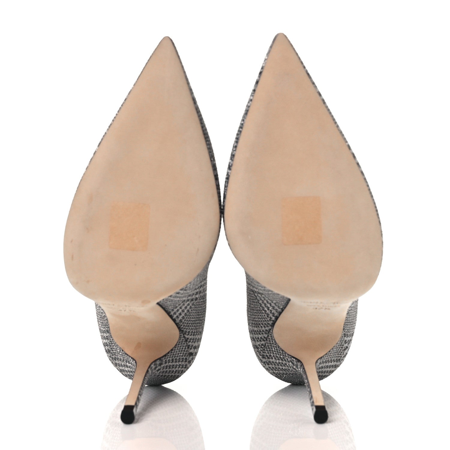 Jimmy Choo Prince Of Stars Glitter Fabric Love 100 Pumps 37.5 Silver 5 of 8