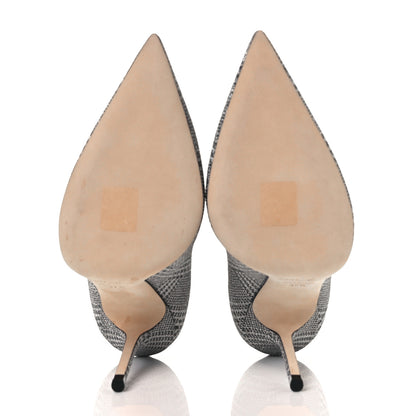Jimmy Choo Prince Of Stars Glitter Fabric Love 100 Pumps 37.5 Silver 5 of 8