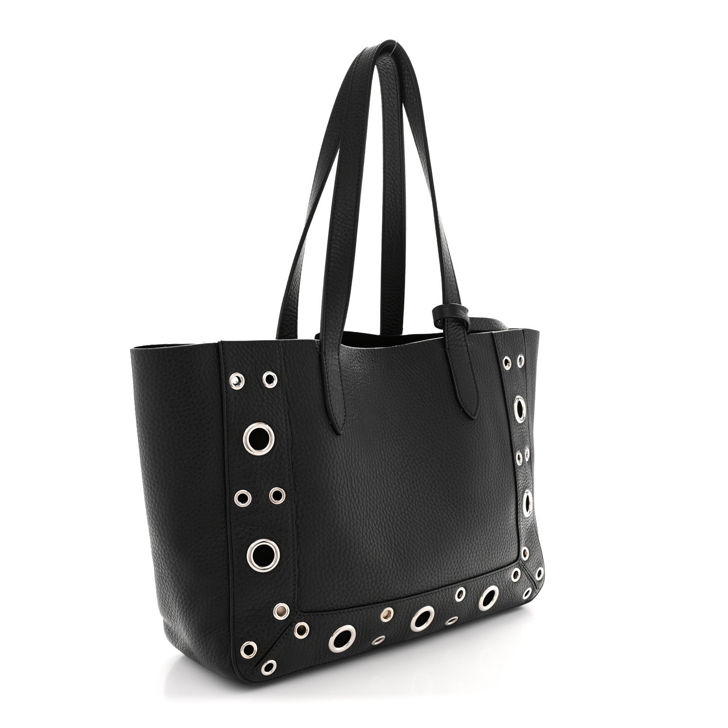 Valentino Garavani Grainy Calfskin Studded Small Nellcote Shopping Tote Black 4 of 11