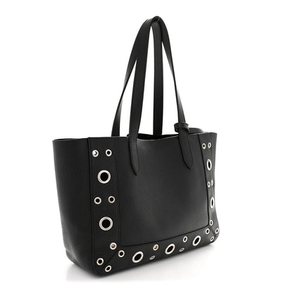 Valentino Garavani Grainy Calfskin Studded Small Nellcote Shopping Tote Black 4 of 11