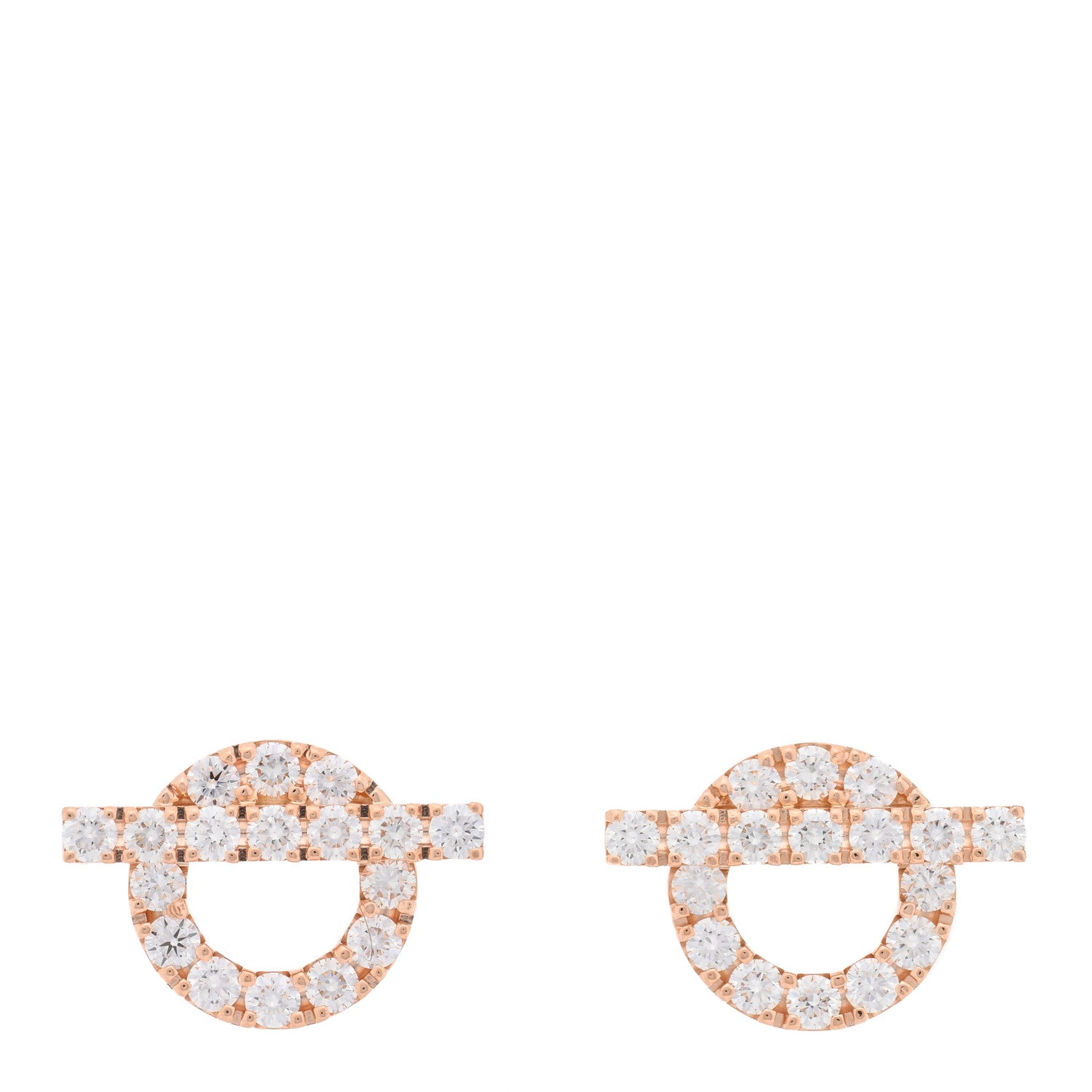 Hermes 18K Rose Gold Diamond Finesse Earrings 1 of 5