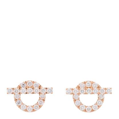 Hermes 18K Rose Gold Diamond Finesse Earrings 1 of 5