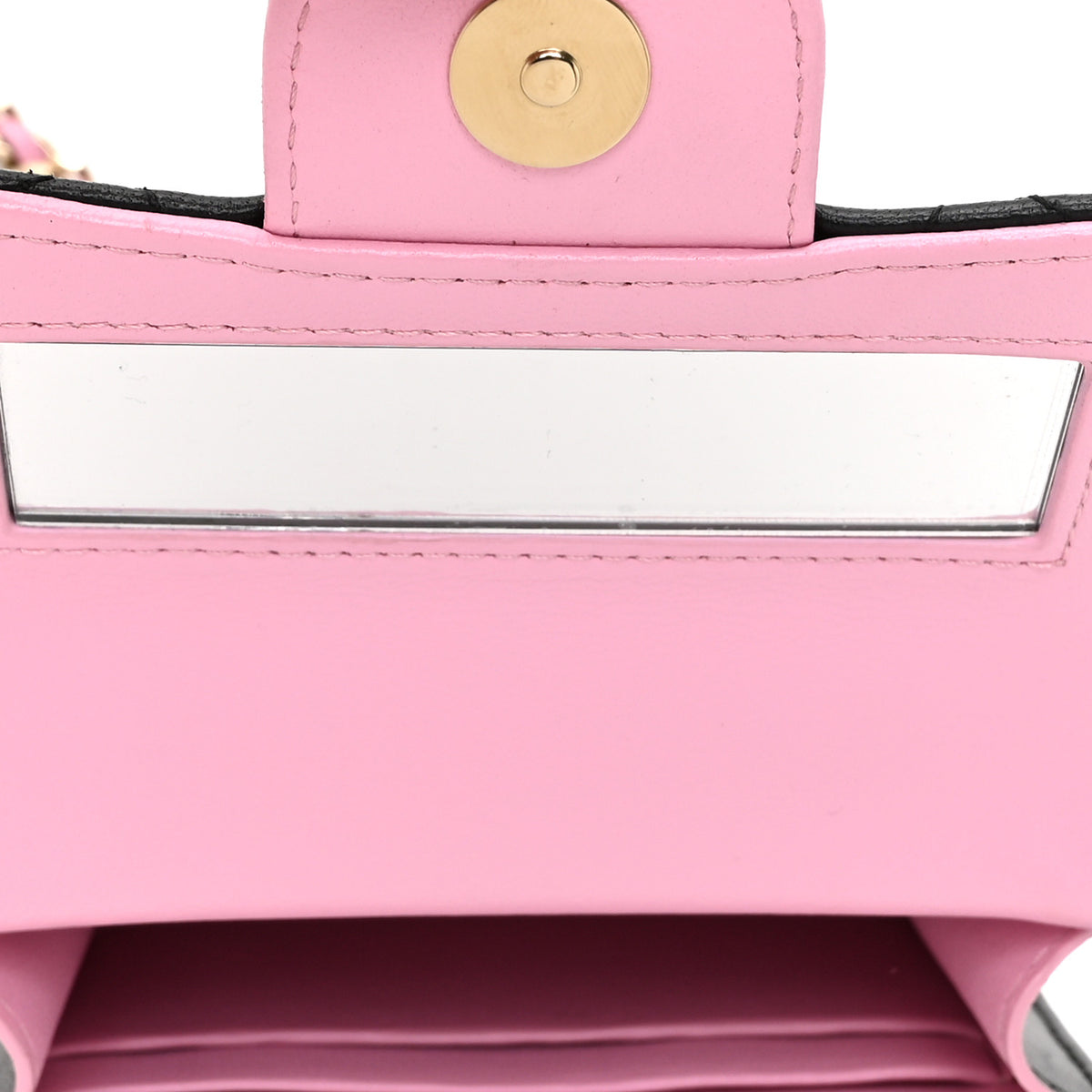 Chanel Lambskin Quilted Bi-Color Top Handle Clutch With Chain Black Pink 6 of 11
