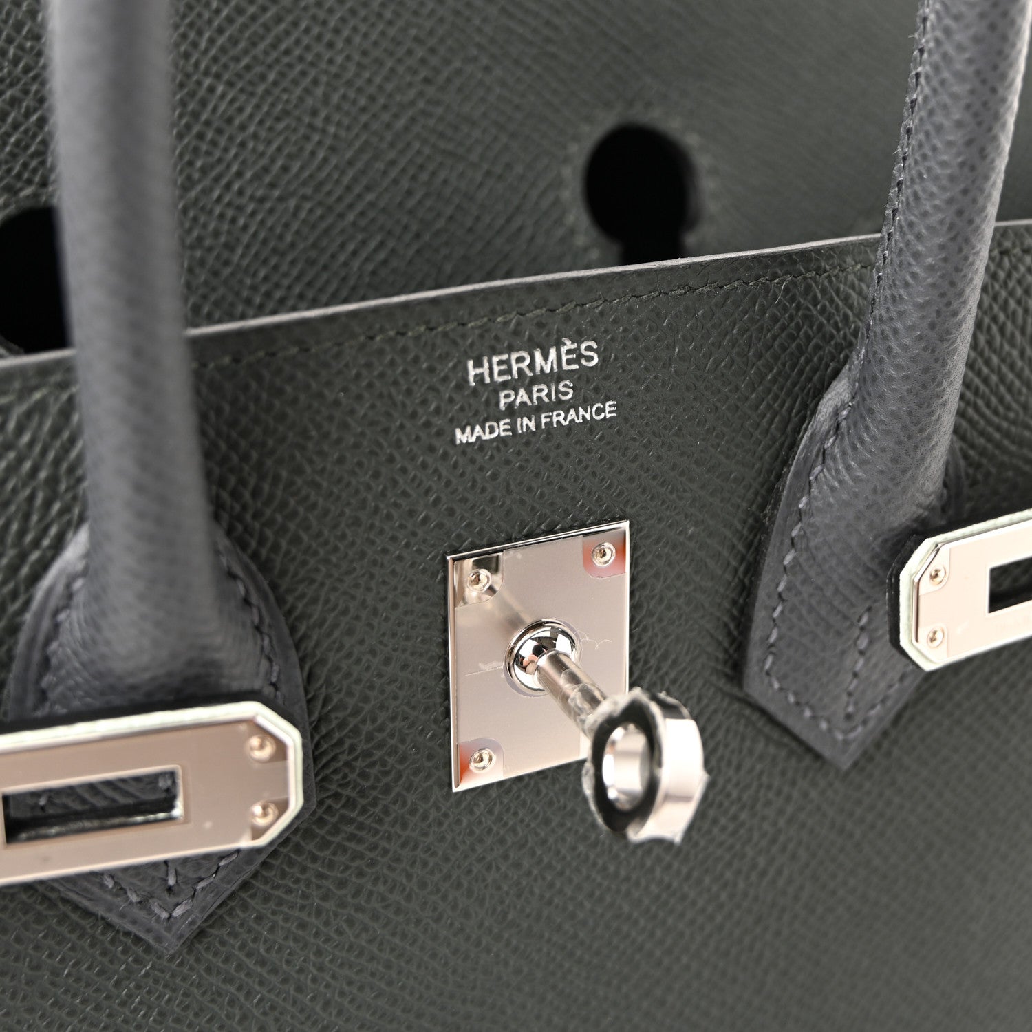 Hermes Epsom Tri-Color Birkin 25 Vert Fonce Ardoise Vert Peppermint 6 of 10