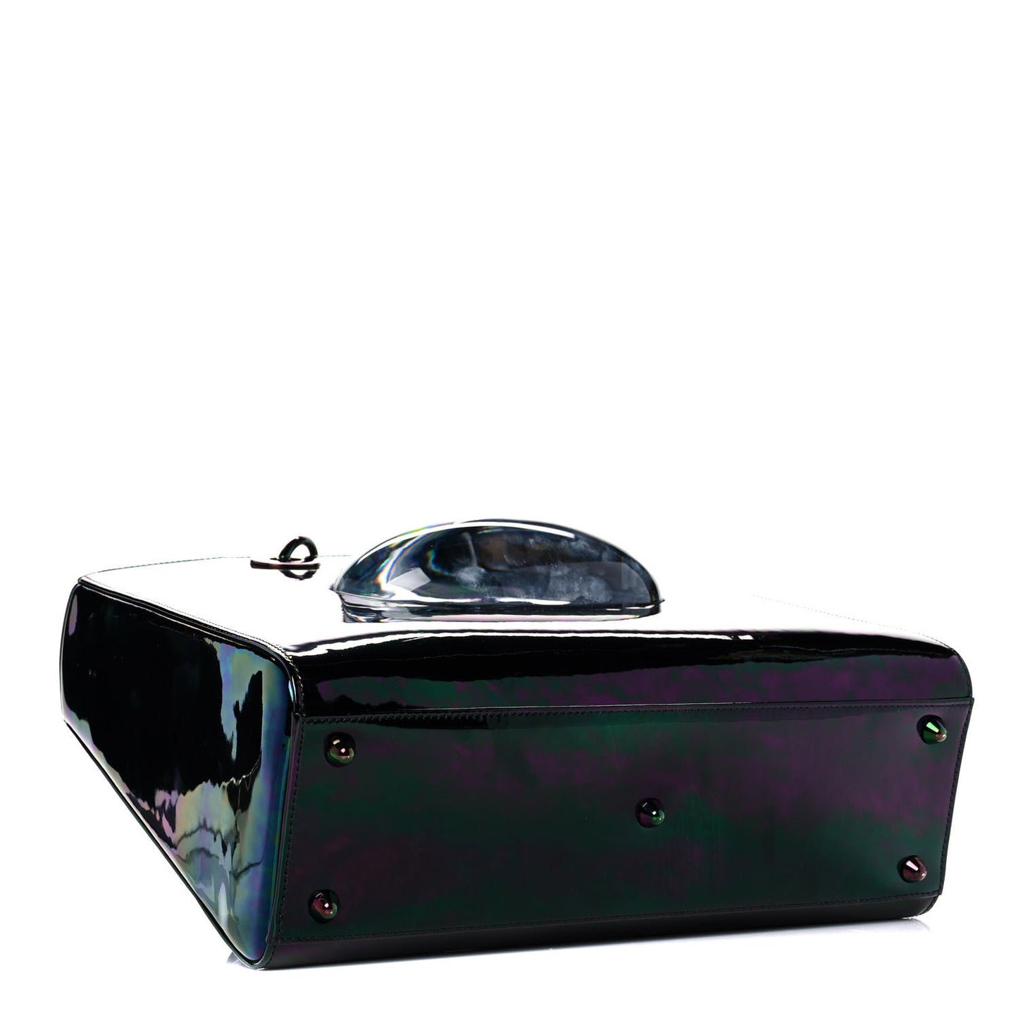 Metallic Iridescent Calfskin Amazonia Gisela Colon Large Art Lady Dior Multicolor