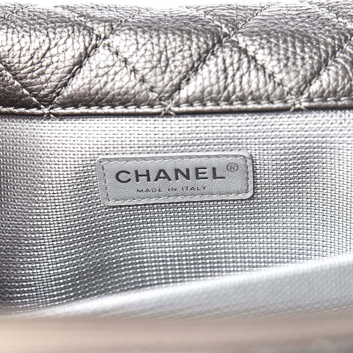 Chanel Metallic Calfskin Quilted XXL Travel Flap Bag Dark Silver 6 of 10