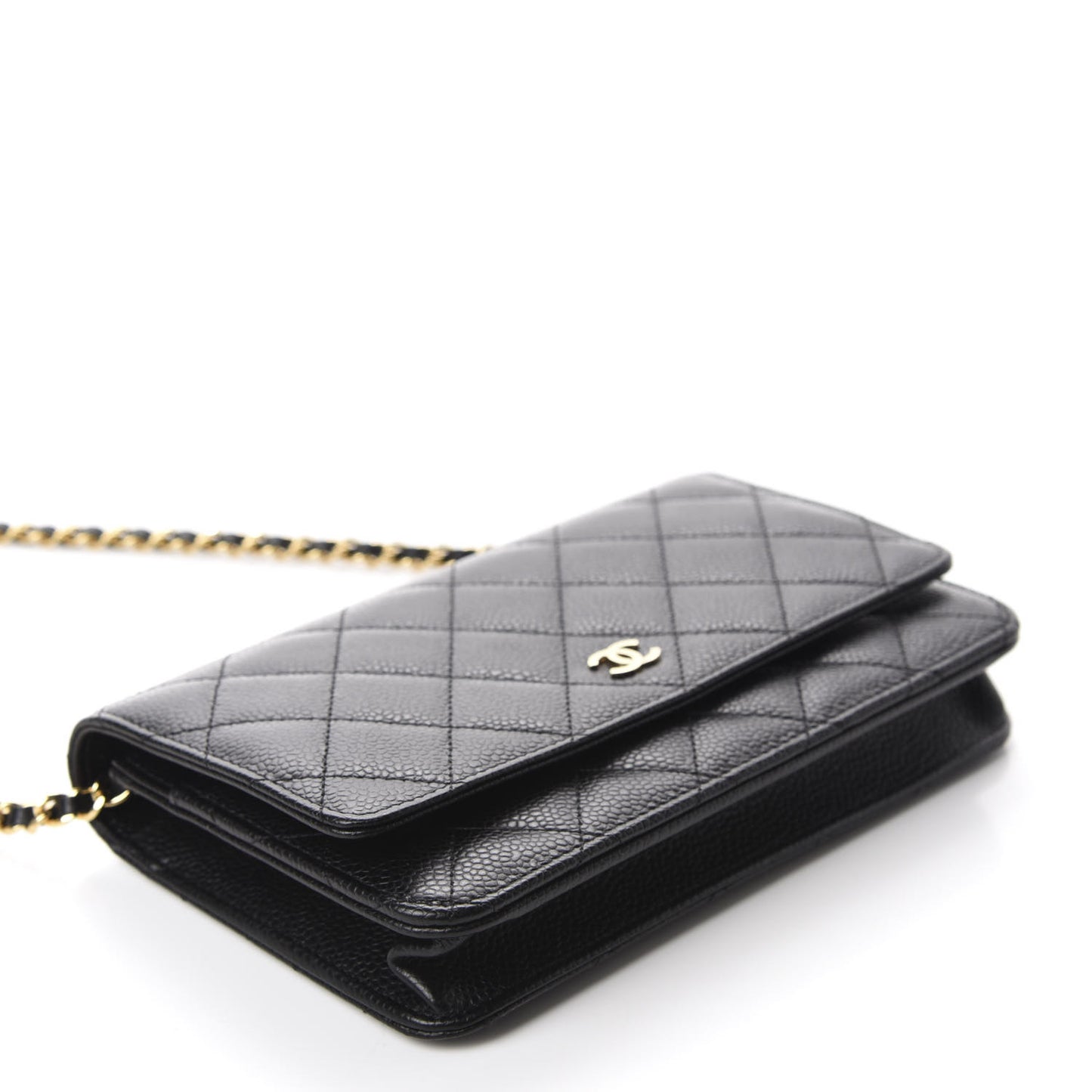 Caviar Quilted Wallet On Chain WOC Black
