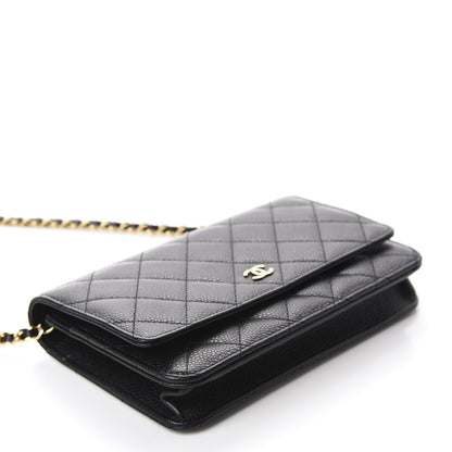 Chanel Caviar Quilted Wallet On Chain WOC Black 4 of 12