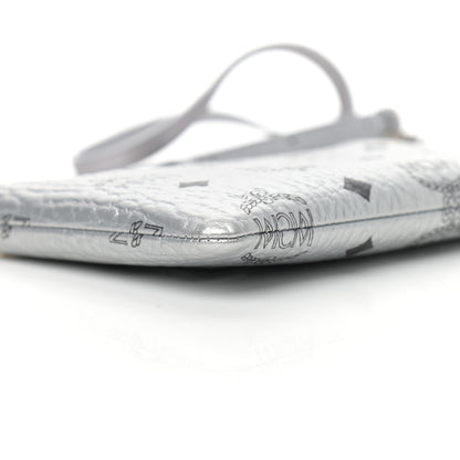 MCM Metallic Visetos Crossbody Tech Pouch Silver 8 of 10