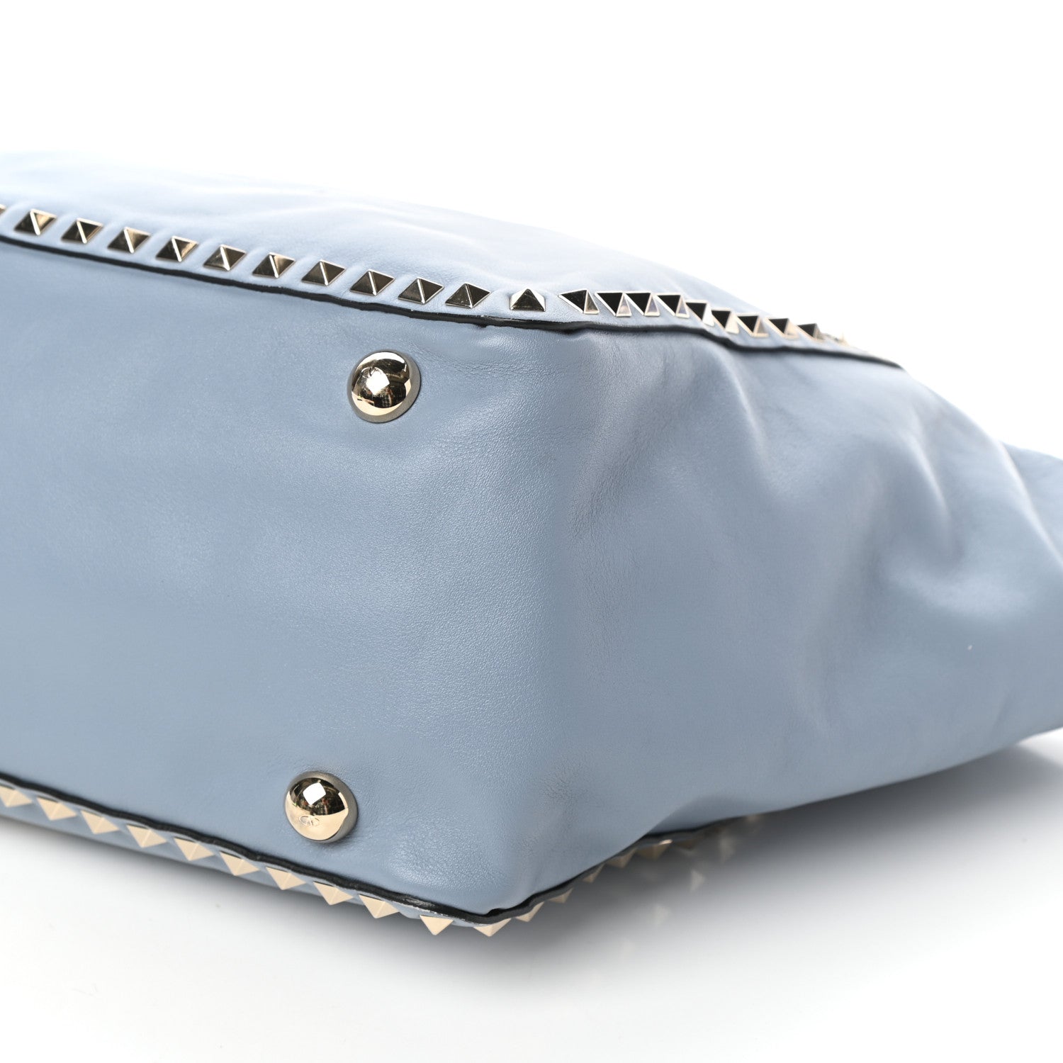 Valentino Garavani Vitello Medium Rockstud Tote Light Stone 9 of 9