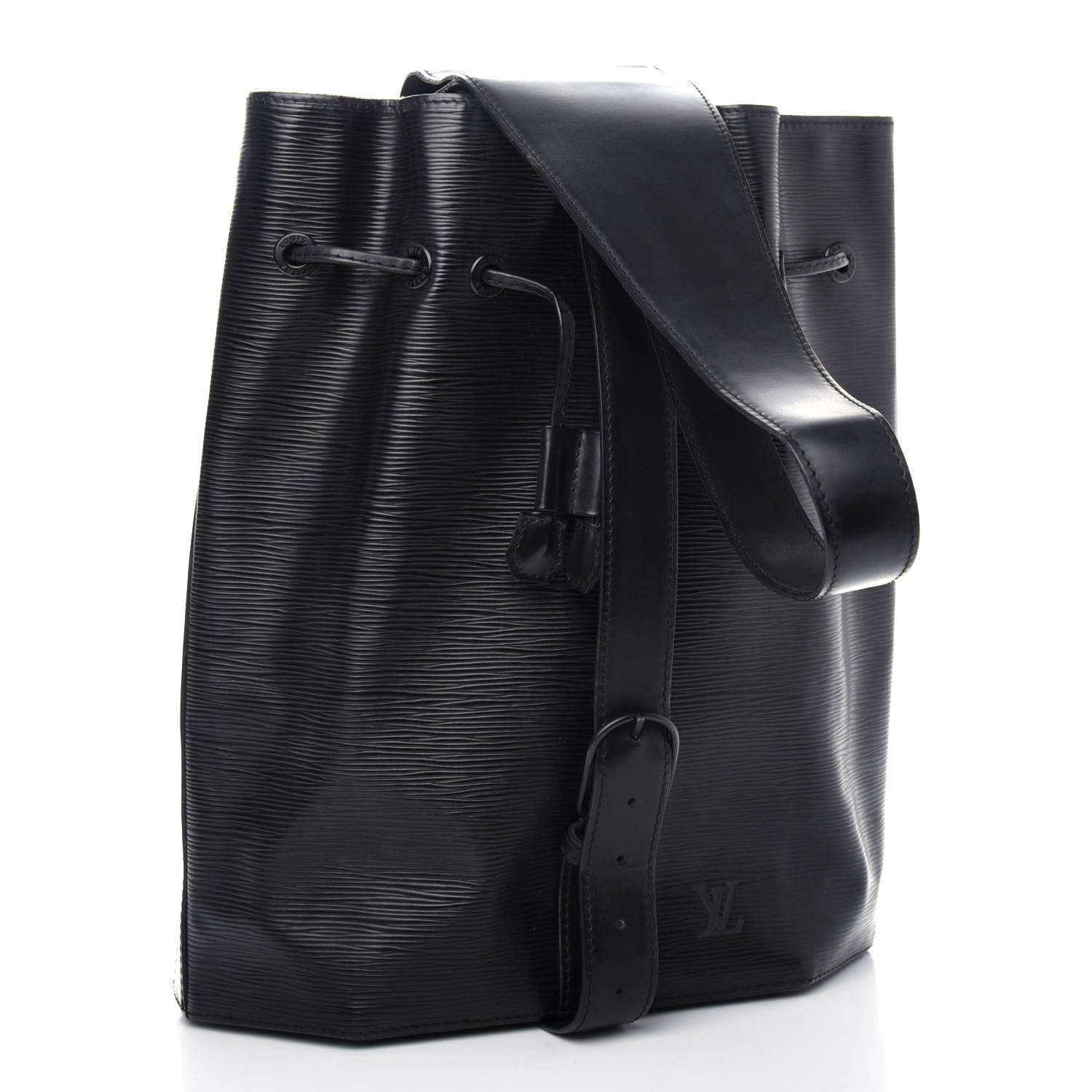Louis Vuitton Epi Sac a Dos Drawstring Bag Black 4 of 9