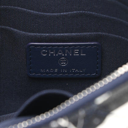 Chanel Jersey Quilted Graffiti Medium Reissue Cosmetic Case Black White 6 of 7