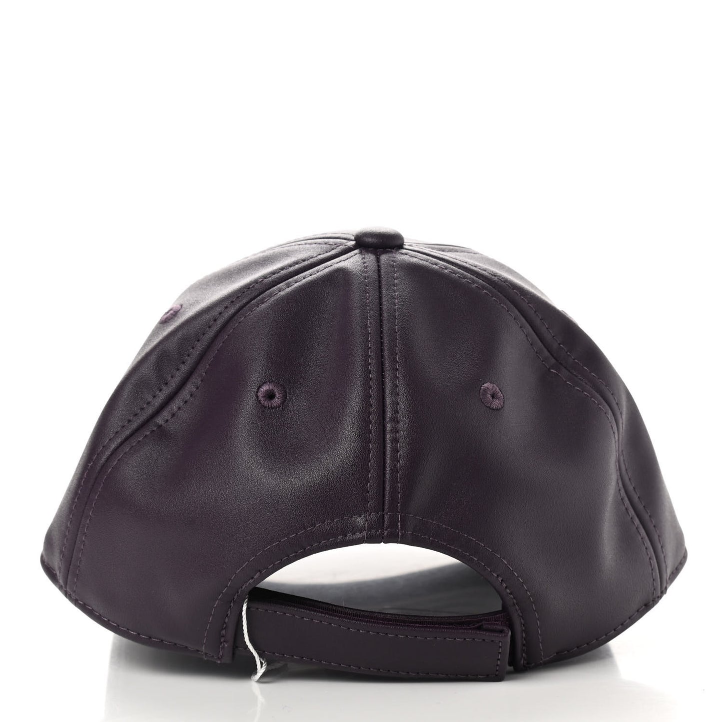 Vegan Leather Logo Embossed Hat Eggplant