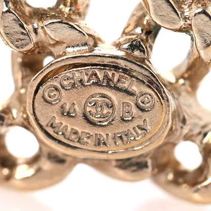 Chanel Metal Chain Link CC Earrings Gold 4 of 5