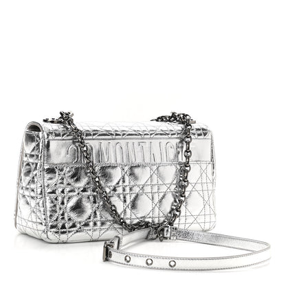 Christian Dior Metallic Calfskin Cannage Medium Caro Bag Argent 2 of 10