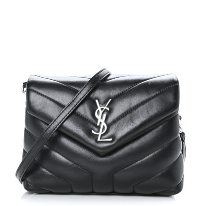 Saint Laurent Calfskin Y Quilted Monogram Toy Loulou Crossbody Bag Black 1 of 8
