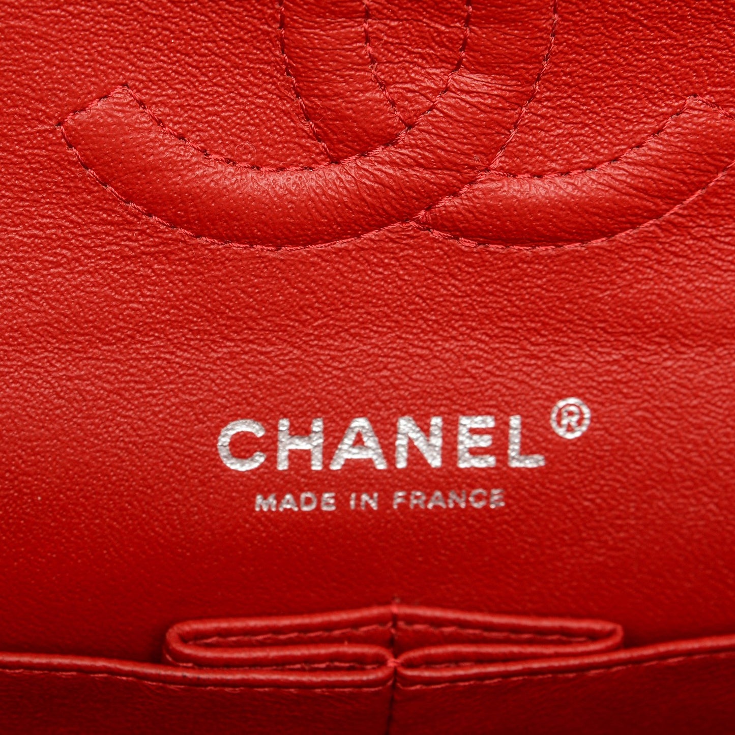 Lambskin Quilted Medium Double Flap Red