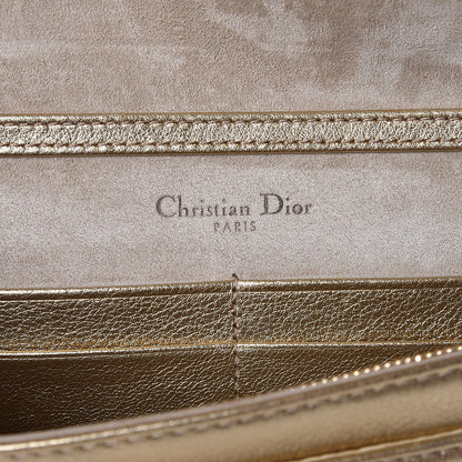 Christian Dior Metallic Calfskin Diorama Wallet on Chain Pouch Light Gold 6 of 7