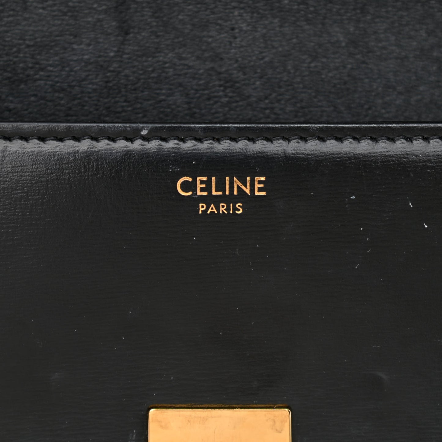 Shiny Calfskin Triomphe Shoulder Bag Black