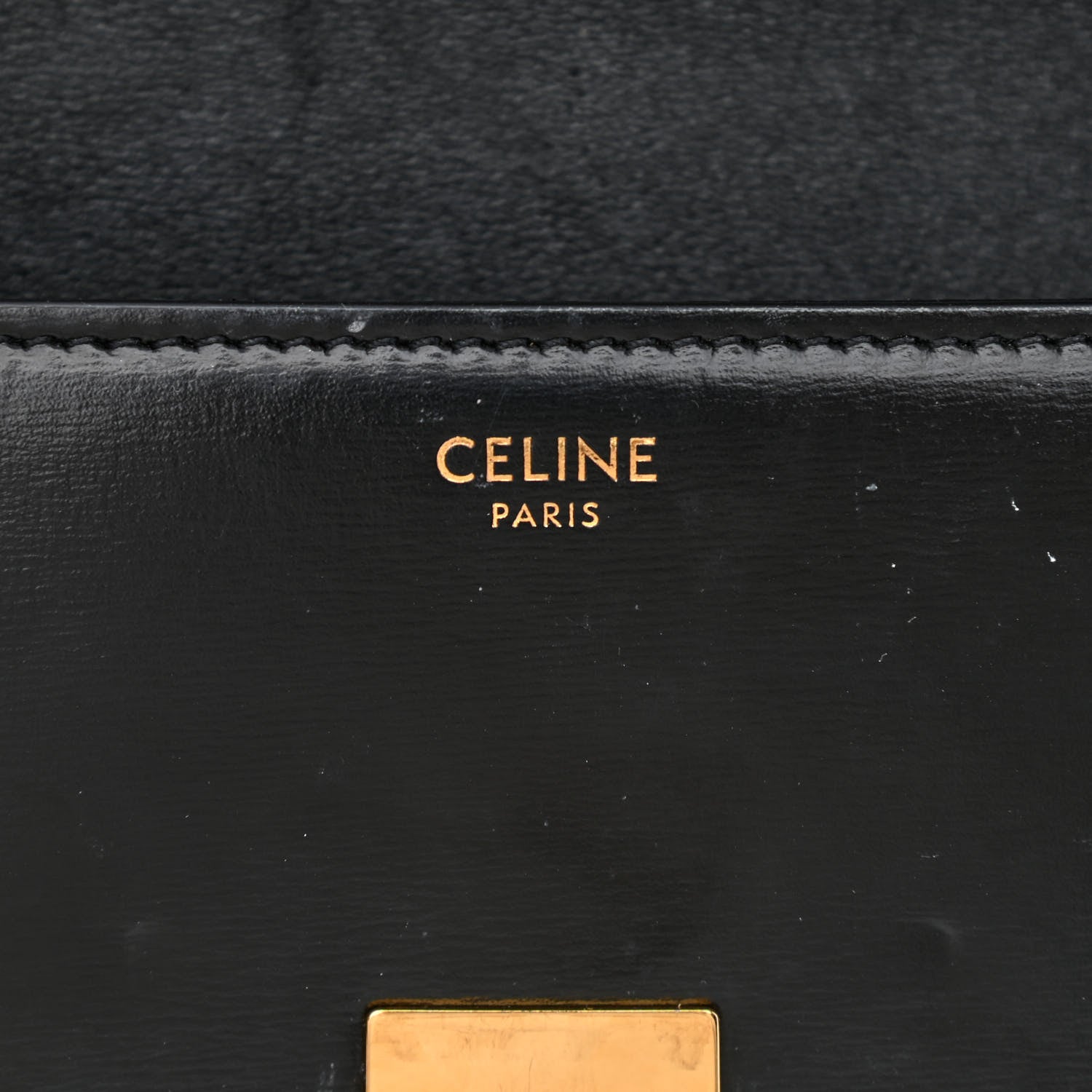 Celine Shiny Calfskin Triomphe Shoulder Bag Black 5 of 12