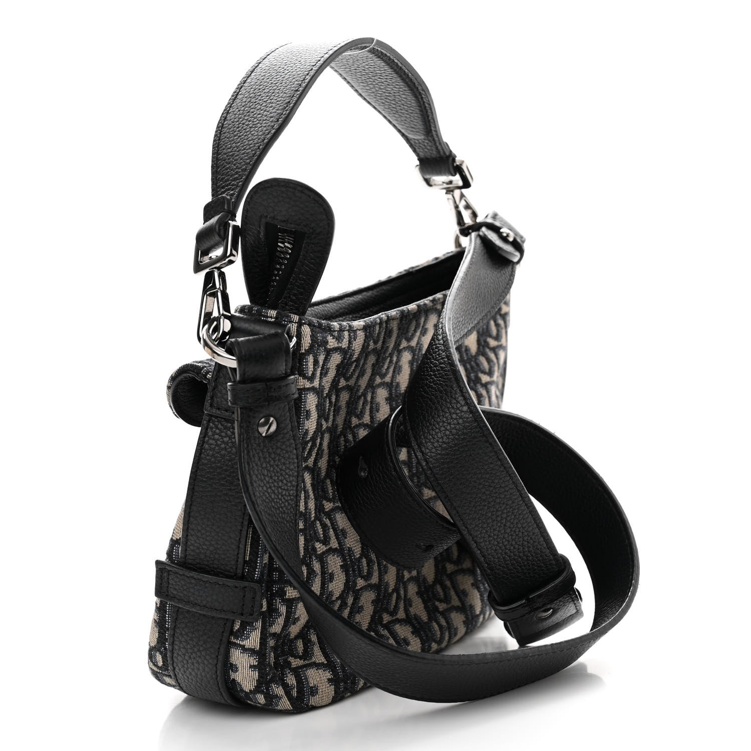 Christian Dior Oblique Mini Soft Saddle Bag Beige Black 3 of 12