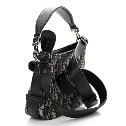 Christian Dior Oblique Mini Soft Saddle Bag Beige Black 3 of 12