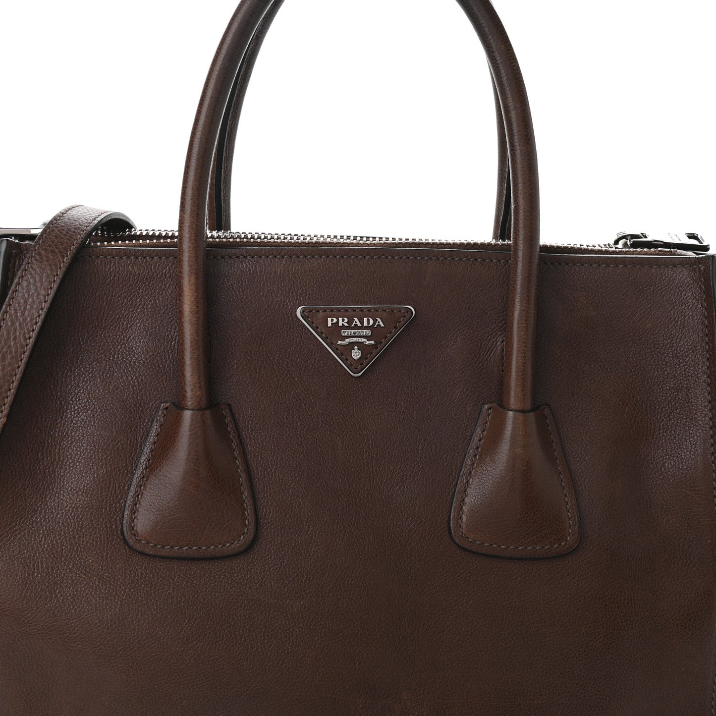 Glace Calf Twin Pocket Tote Bruciato