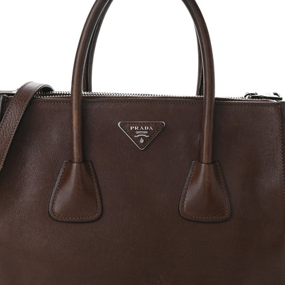 Prada Glace Calf Twin Pocket Tote Bruciato 8 of 17