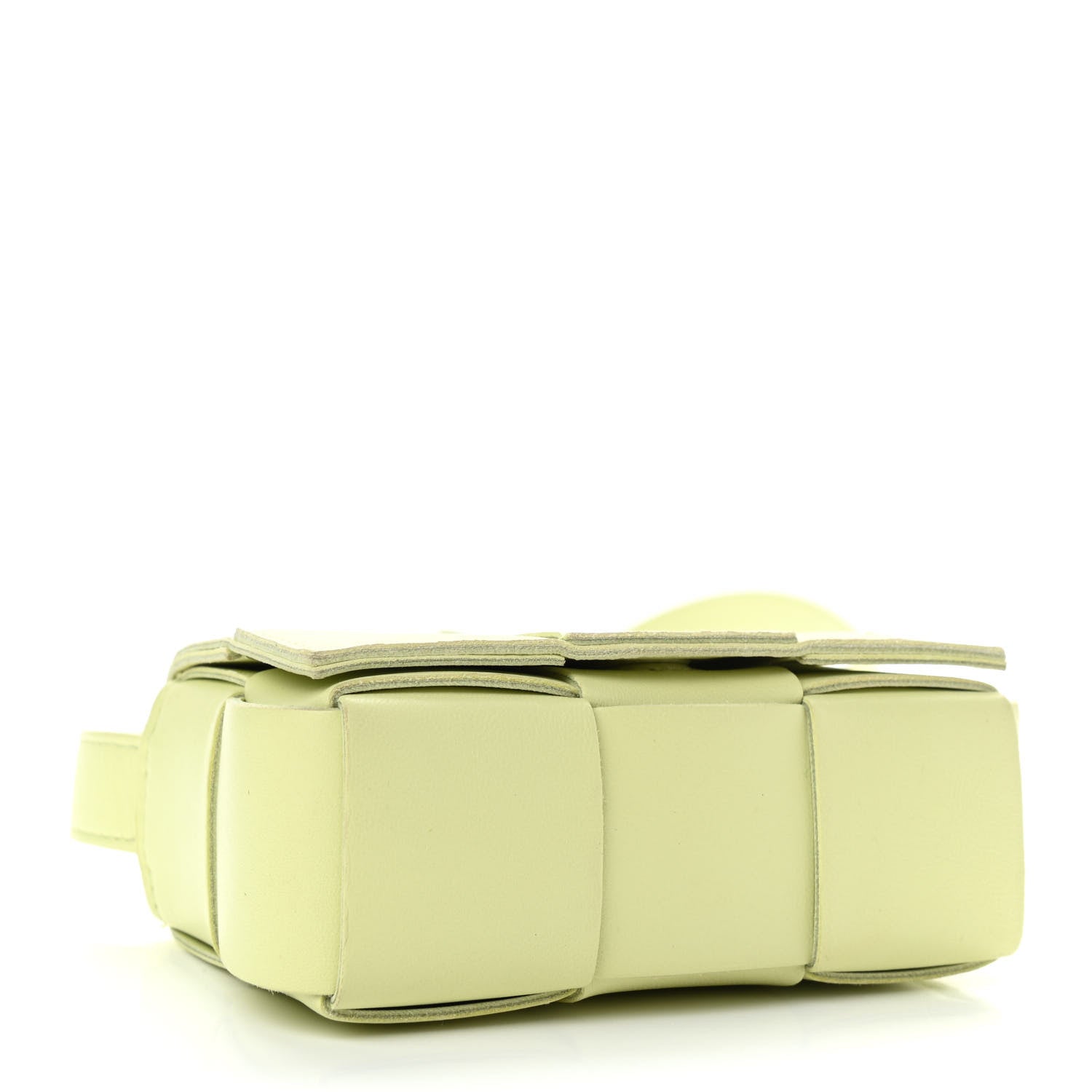Bottega Veneta Lambskin Maxi Intrecciato Extra Mini Cassette Crossbody Bag Lemon Washed 4 of 9