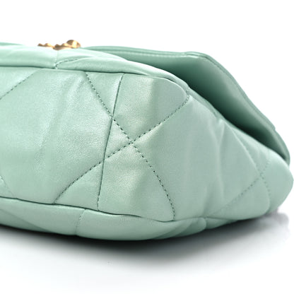 Chanel Goatskin Quilted Medium Chanel 19 Flap Light Blue 9 of 9