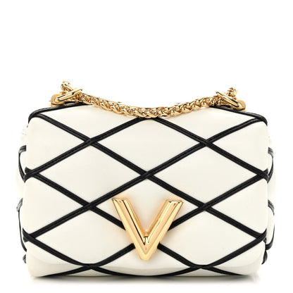 Louis Vuitton Lambskin Malletage Pico GO-14 White Black 1 of 12