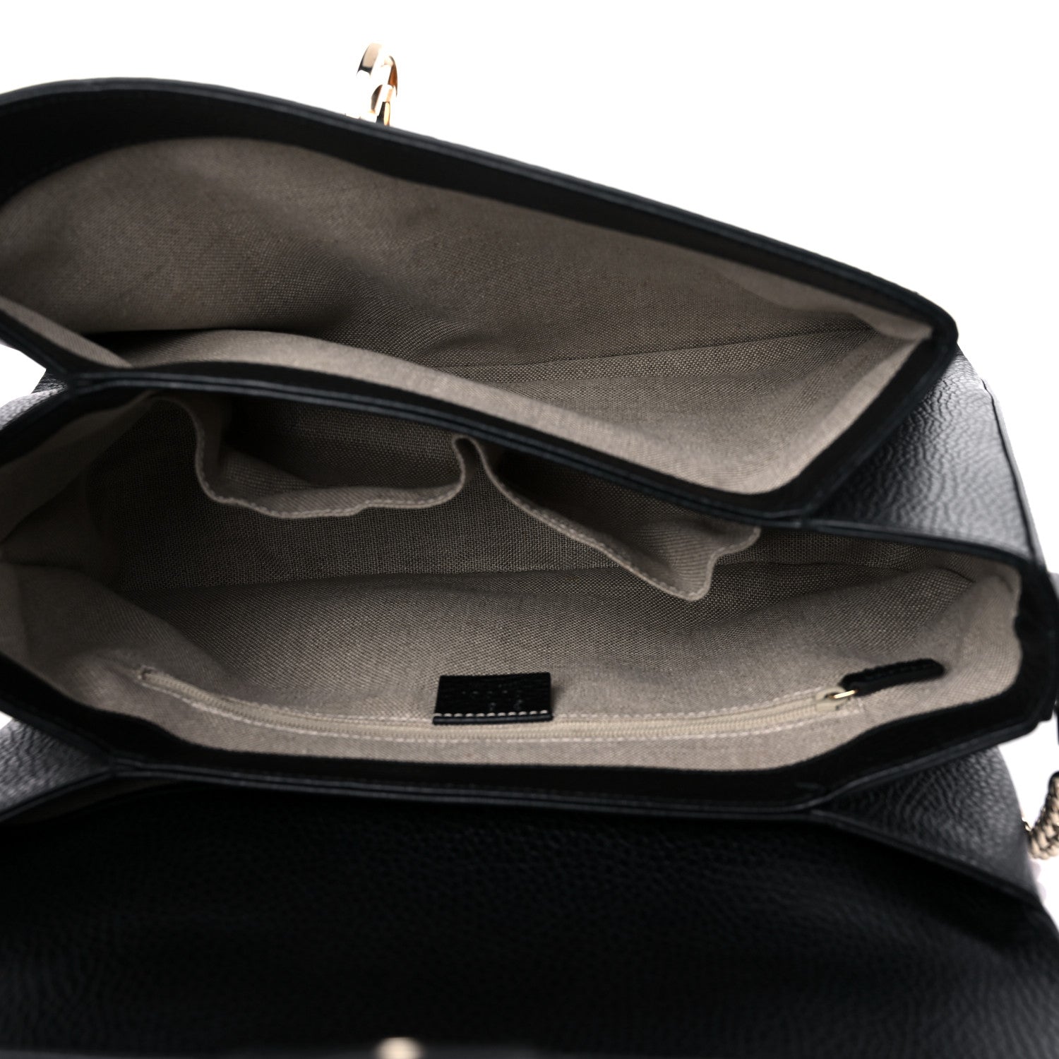 Gucci Dollar Calfskin Medium Interlocking G Top Handle Shoulder Bag Black 5 of 15