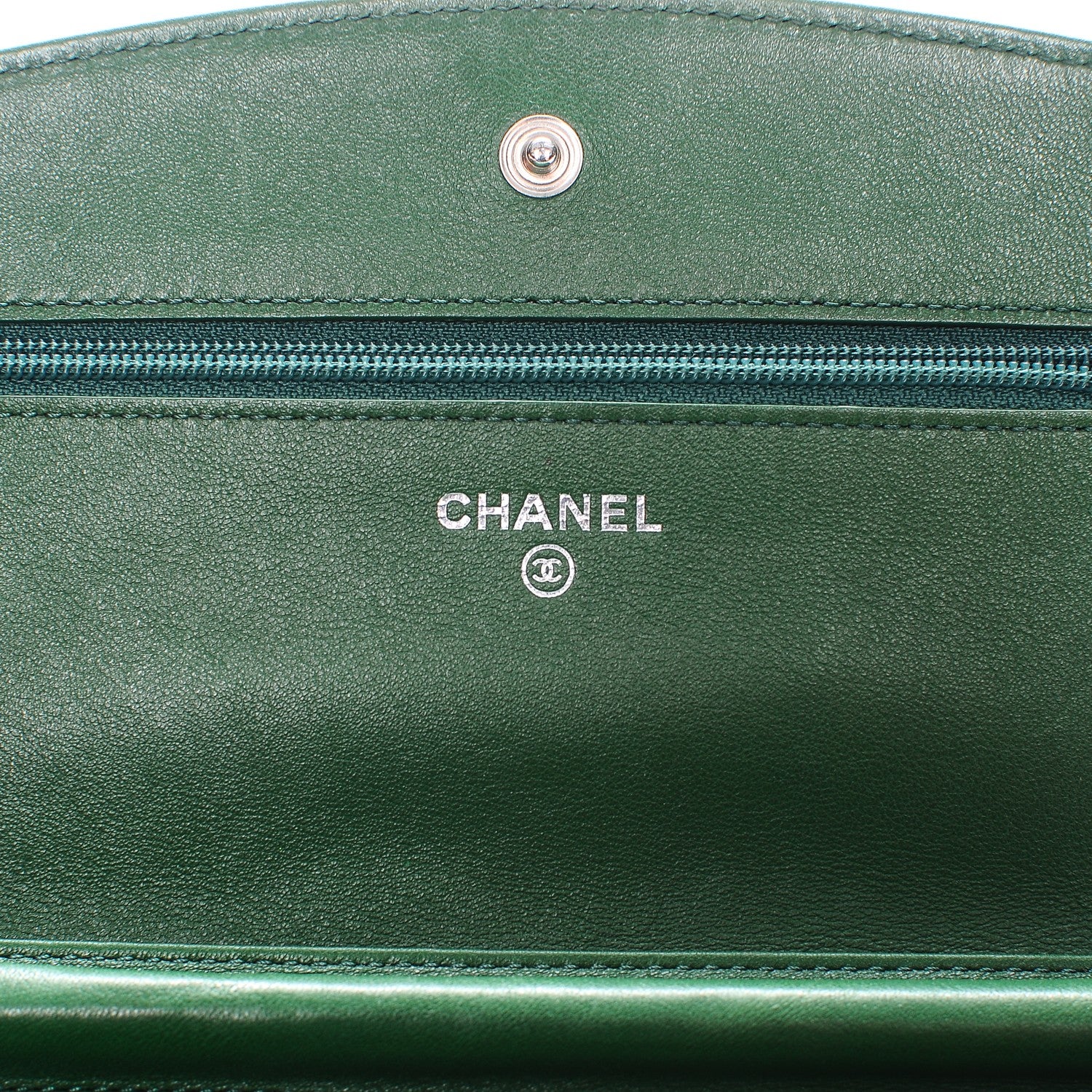 Chanel Caviar Sevruga Wallet on Chain WOC Green 6 of 8