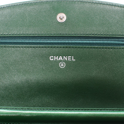 Chanel Caviar Sevruga Wallet on Chain WOC Green 6 of 8