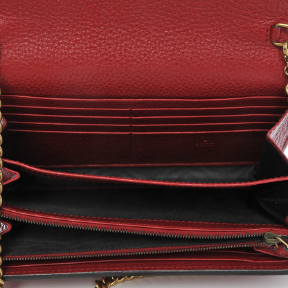 Gucci Calfskin GG Marmont Chain Wallet Vulcanic Red 5 of 10